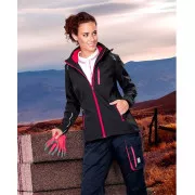 Ženska softshell jakna ARDON®FLORET crna s ružičastim patentnim zatvaračima | H6307/