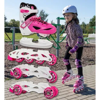 Roleri 4u1 Enero KIDS - roza-bijeli