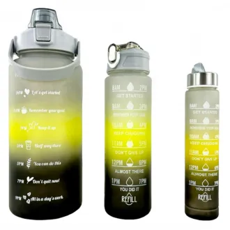 Motivacijska sportska boca 3 u 1, 2000 ml + 900 ml + 300 ml