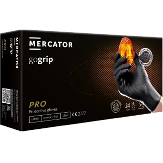 MERCATOR® GOGRIP - Nitrilne rukavice, bez pudera, 50 komada, crne