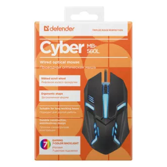 Defender Cyber MB-560L Žični miš, crni, 1200 DPI