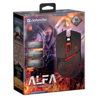 Defender Alfa GM-703L Žični miš, crni, 3200 DPI