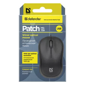 Defender Patch MS-759 Žični miš, crni, 1000 DPI