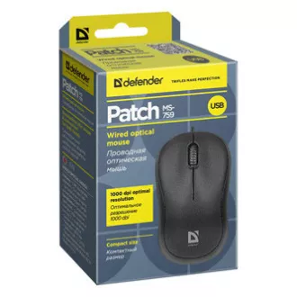 Defender Patch MS-759 Žični miš, crni, 1000 DPI