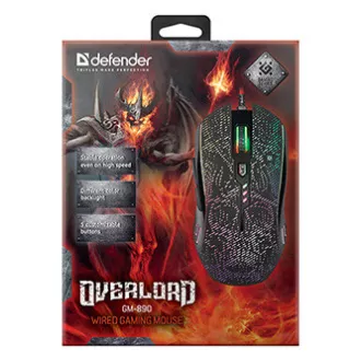 Defender OverLord GM-890 žični miš, crni, 3200 DPI