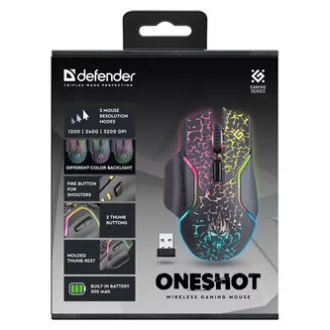 Bežični miš Defender Oneshot GM-067 LED, crni, 3200 DPI
