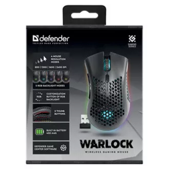 Defender Warlock GM-709L bežični miš, crni, 2400 DPI Defender Warlock GM-709L bežični miš, crni, 2400 DPI