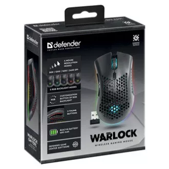 Defender Warlock GM-709L bežični miš, crni, 2400 DPI Defender Warlock GM-709L bežični miš, crni, 2400 DPI
