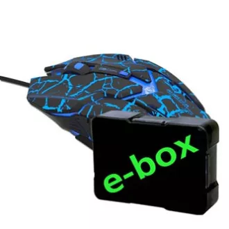 E-blue Auroza Gaming žičani miš, crni, 4000DPI, e-box