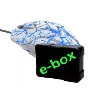 E-blue Auroza Gaming žičani miš, bijeli, 4000DPI, e-box