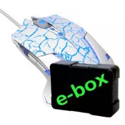 E-blue Mazer Pro miš žični, bijelo-plavi, 2500 DPI, e-box