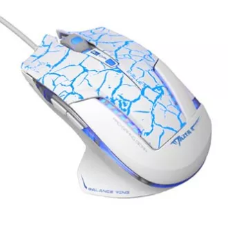 E-blue Mazer Pro miš žični, bijelo-plavi, 2500 DPI, e-box