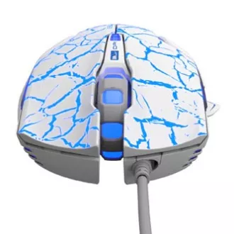 E-blue Mazer Pro miš žični, bijelo-plavi, 2500 DPI, e-box