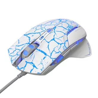 E-blue Mazer Pro miš žični, bijelo-plavi, 2500 DPI, e-box