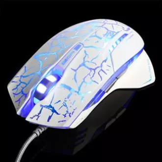 E-blue Mazer Pro miš žični, bijelo-plavi, 2500 DPI, e-box