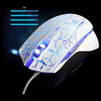E-blue Mazer Pro miš žični, bijelo-plavi, 2500 DPI, e-box