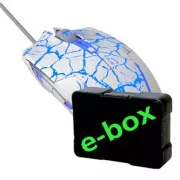 E-blue Cobra žičani miš, bijelo-plavi, 2500DPI, e-box