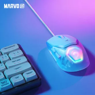 Marvo FIT LITE G1 Žičani miš, bijeli, 12000DPI, + POKLON
