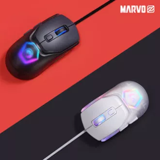 Marvo FIT LITE G1 Žičani miš, bijeli, 12000DPI, + POKLON