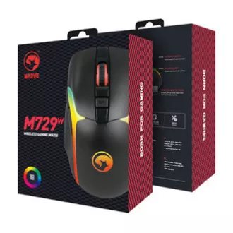 Marvo M729W PRO bežični miš, crni, 8000 DPI