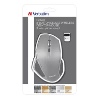 Bežični miš, Verbatim Deluxe, sivi, optički, 1600DPI