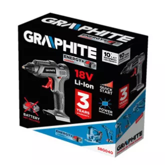 Pištolj za taljenje ENERGY+ 200W, grafit 58G040, maksimalna temperatura 210c, crna