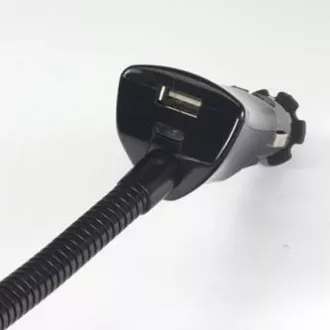Držač za mobitel, PDA, GPS Logo zglobni, za auto, podesive širine, crni, plastični, sa USB adapterom 1,5 A, crni, mobilni