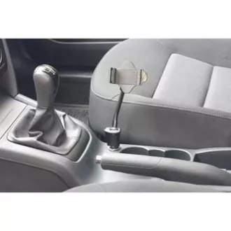 Držač za mobitel, PDA, GPS Logo zglobni, za auto, podesive širine, crni, plastični, sa USB adapterom 1,5 A, crni, mobilni