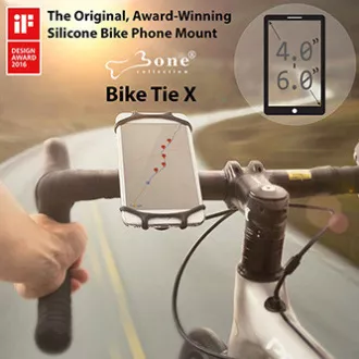 Držač za mobitel Bone Bike Tie X, za bicikl, podesiva veličina, crni, silikonski, za pričvršćivanje na upravljač, crni