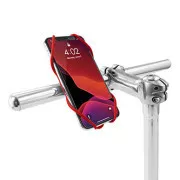 Držač za mobitel Bone Bike Tie 3, za bicikl, podesiva veličina, crveni, 4,7-7,2", silikonski, za pričvršćivanje na upravljač, crveni