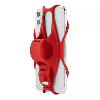 Držač za mobitel Bone Bike Tie 3, za bicikl, podesiva veličina, crveni, 4,7-7,2", silikonski, za pričvršćivanje na upravljač, crveni