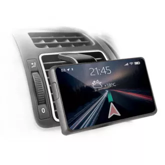 Magnetni držač za telefon CH-127 Defender za auto, ventGrip, crno-srebrni, plastični, za ventilaciju, crno-srebrni, mobitel