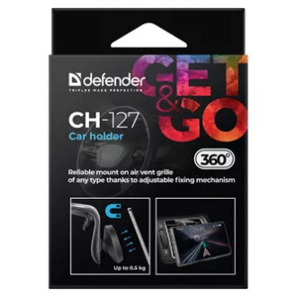 Magnetni držač za telefon CH-127 Defender za auto, ventGrip, crno-srebrni, plastični, za ventilaciju, crno-srebrni, mobitel