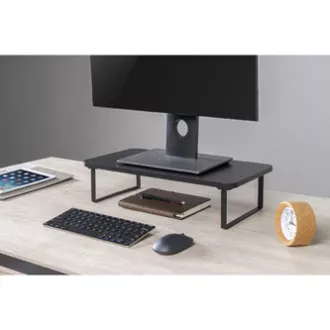 Stalak za monitor, prostor za tipkovnicu, brza montaža, crna, čelik, iveral, nosivost 20 kg, Powerton, ergo Stalak za monitor, prostor za tipkovnicu, brza montaža, crna, čelik, iveral, nosivost 20 kg, Powerton, ergo