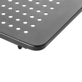 Postolje ispod monitora, prostor za tipkovnicu, crno, čelik-plastika, nosivost 20 kg, Powerton, ergo Postolje ispod monitora, prostor za tipkovnicu, crno, čelik-plastika, nosivost 20 kg, Powerton, ergo