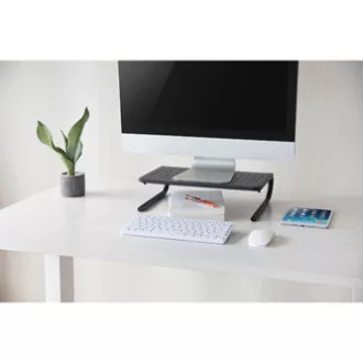 Postolje ispod monitora, prostor za tipkovnicu, crno, čelik-plastika, nosivost 20 kg, Powerton, ergo Postolje ispod monitora, prostor za tipkovnicu, crno, čelik-plastika, nosivost 20 kg, Powerton, ergo
