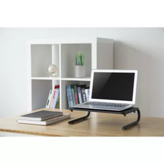 Postolje ispod monitora, prostor za tipkovnicu, crno, čelik-plastika, nosivost 20 kg, Powerton, ergo Postolje ispod monitora, prostor za tipkovnicu, crno, čelik-plastika, nosivost 20 kg, Powerton, ergo