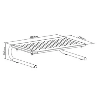 Postolje ispod monitora, prostor za tipkovnicu, crno, čelik-plastika, nosivost 20 kg, Powerton, ergo Postolje ispod monitora, prostor za tipkovnicu, crno, čelik-plastika, nosivost 20 kg, Powerton, ergo