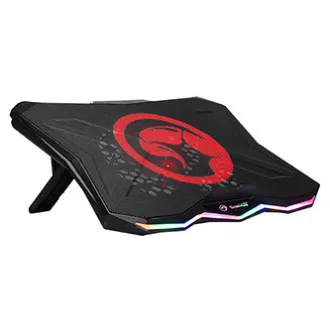 Stalak za laptop, FN-40, s pozadinskim osvjetljenjem u boji, s ventilatorom, crno-crveni, Marvo, s hubom s 2 porta, PRETPRODAJA