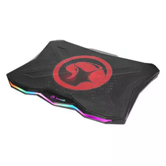 Stalak za laptop, FN-40, s pozadinskim osvjetljenjem u boji, s ventilatorom, crno-crveni, Marvo, s hubom s 2 porta, PRETPRODAJA