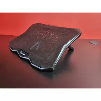 Stalak za laptop, FN-40, s pozadinskim osvjetljenjem u boji, s ventilatorom, crno-crveni, Marvo, s hubom s 2 porta, PRETPRODAJA