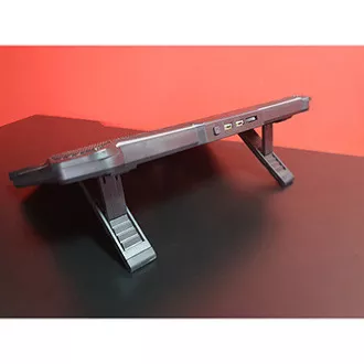 Stalak za laptop, FN-40, s pozadinskim osvjetljenjem u boji, s ventilatorom, crno-crveni, Marvo, s hubom s 2 porta, PRETPRODAJA