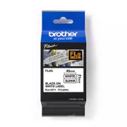 Brother originalna traka za pisač naljepnica, Brother, FLE-2511, crni ispis/bijela pozadina, nelaminirana, 21 mm, 45 mm x 10,5 mm, 72 komada