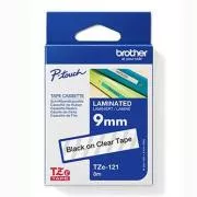 Brother originalna traka za pisač naljepnica, Brother, TZE-121, crni ispis/prozirna baza, laminirana, 8m, 9mm