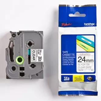 Brother originalna traka za pisač naljepnica, Brother, TZE-151, crni ispis/prozirna baza, laminirana, 8m, 24mm