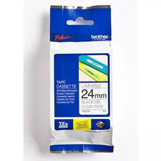 Brother originalna traka za pisač naljepnica, Brother, TZE-151, crni ispis/prozirna baza, laminirana, 8m, 24mm