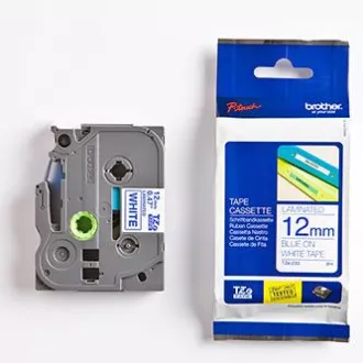 Brother originalna traka za pisač naljepnica, Brother, TZE-233, plavi ispis/bijela pozadina, laminirana, 8m, 12mm