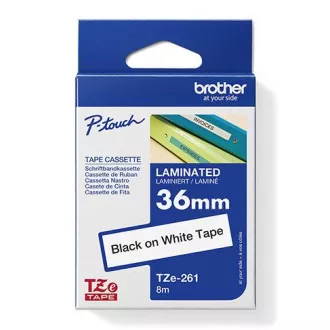 Brother originalna traka za pisač naljepnica, Brother, TZE-261, crni ispis/bijela pozadina, laminirana, 8m, 36mm
