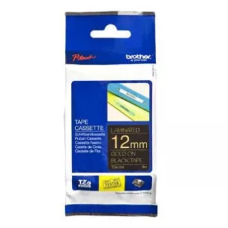 Brother originalna traka za pisač naljepnica, Brother, TZE-334, zlatotisak/crna podloga, laminirana, 8m, 12mm Brother originalna traka za pisač naljepnica, Brother, TZE-334, zlatotisak/crna podloga, laminirana, 8m, 12mm