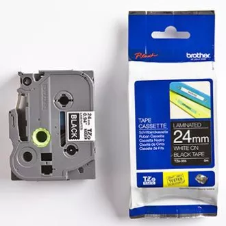 Brother originalna traka za pisač naljepnica, Brother, TZE-355, bijeli ispis/crna pozadina, laminirana, 8m, 24mm